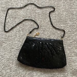 Vintage‎ Mesh Evening Bag Black Metal Handbag Formal Sparkling Purse